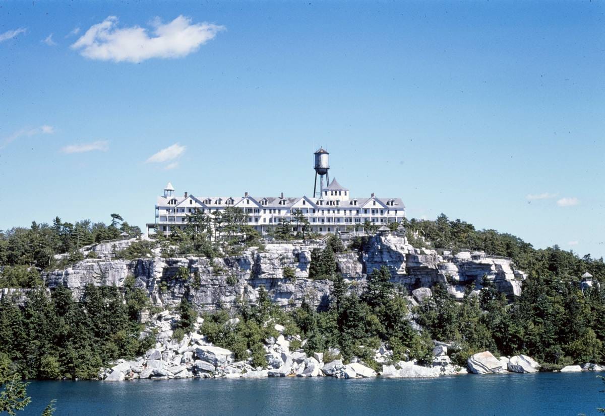 Historic Photo : 1976 Minnewaska. Cliff House, 1879 long front, closed 1879, Lake Minnewaska, New York | Margolies | Roadside America Collection | Vintage Wall Art :