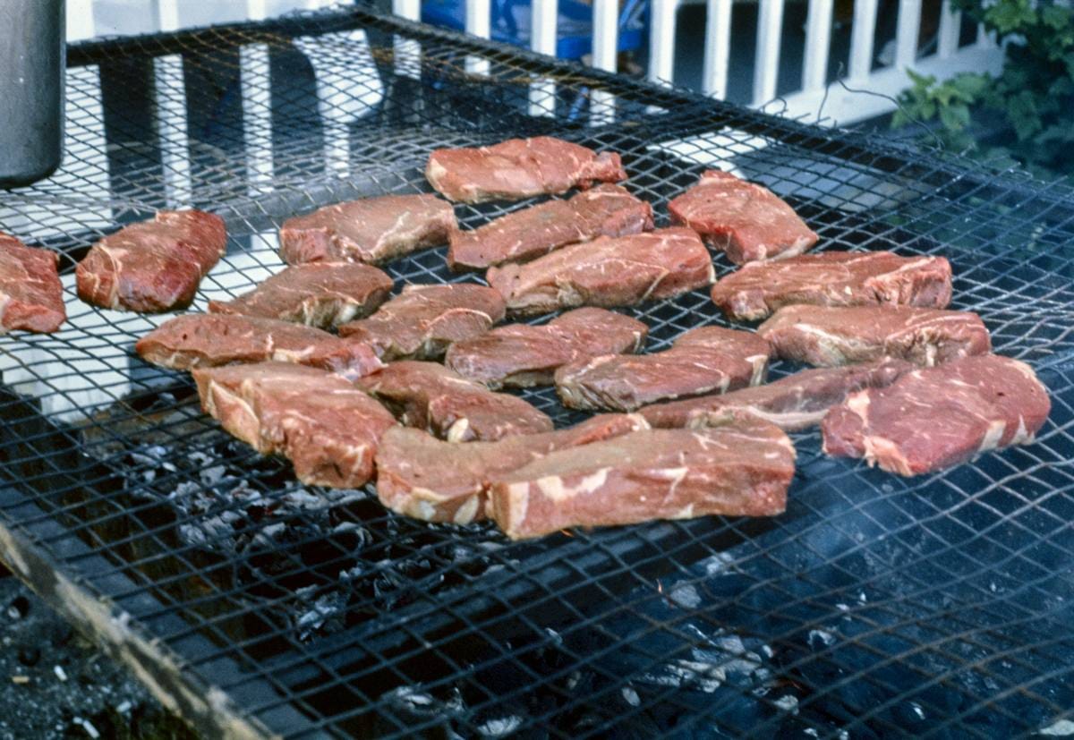Historic Photo : 1978 Lake Minnewaska steak cook out, Lake Minnewaska, New York | Margolies | Roadside America Collection | Vintage Wall Art :