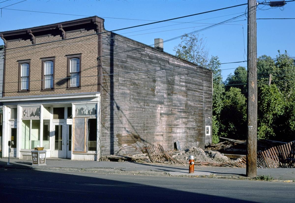 Historic Photo : 1978 National Hotel site, Front Street, Deposit, New York | Margolies | Roadside America Collection | Vintage Wall Art :