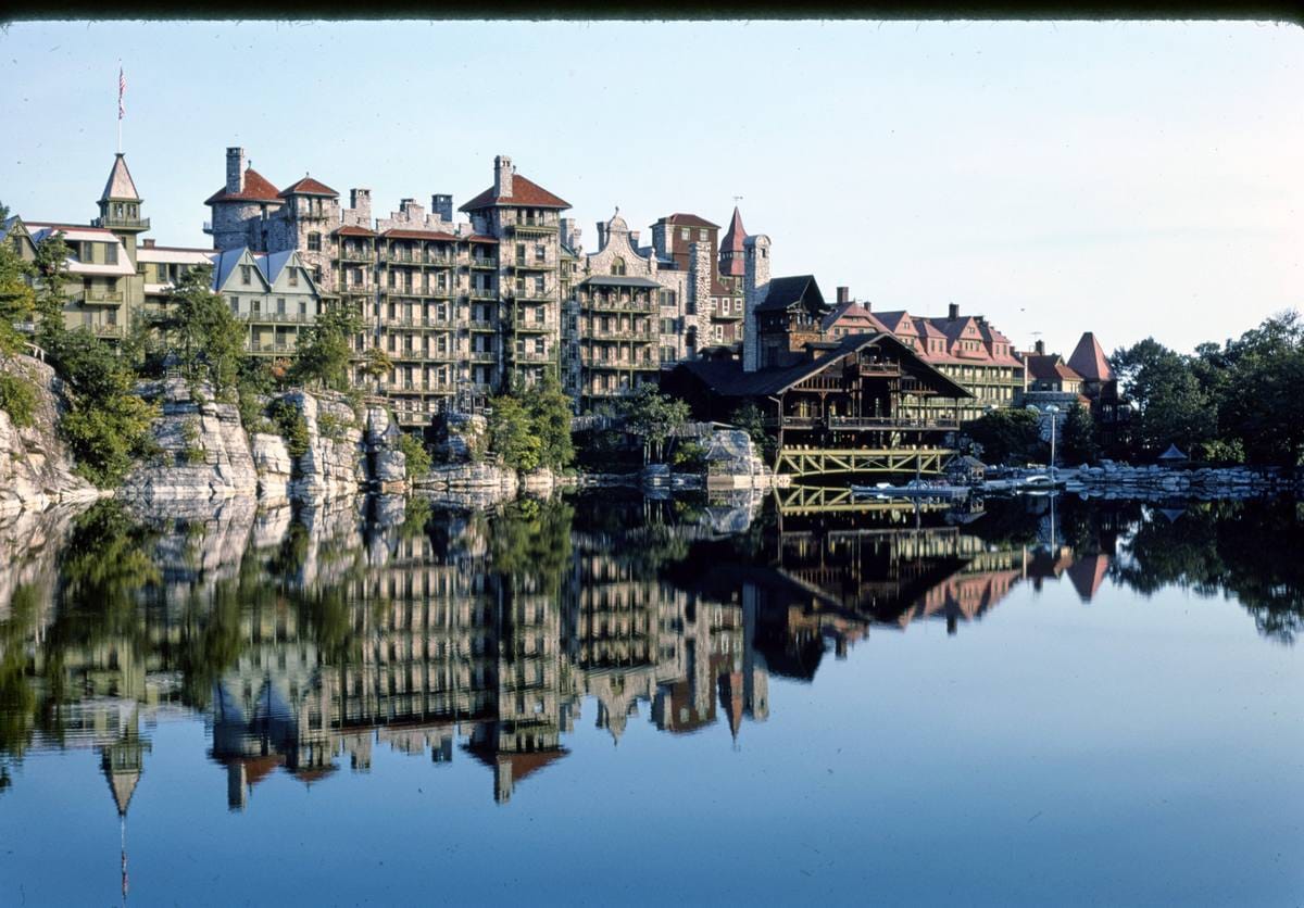 Historic Photo : 1976 Mohonk, front diagonal reflect, New Paltz, New York | Margolies | Roadside America Collection | Vintage Wall Art :