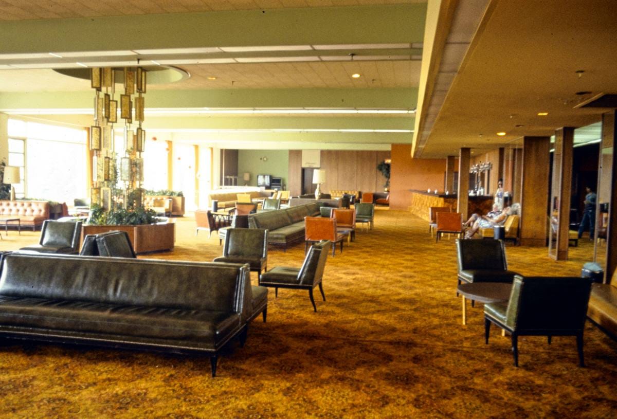 Historic Photo : 1978 Pines, lobby, New York | Margolies | Roadside America Collection | Vintage Wall Art :