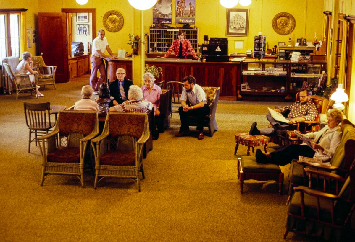 Historic Photo : [between 1972 and 1980] Scott's lobby published, Deposit, New York | Margolies | Roadside America Collection | Vintage Wall Art :