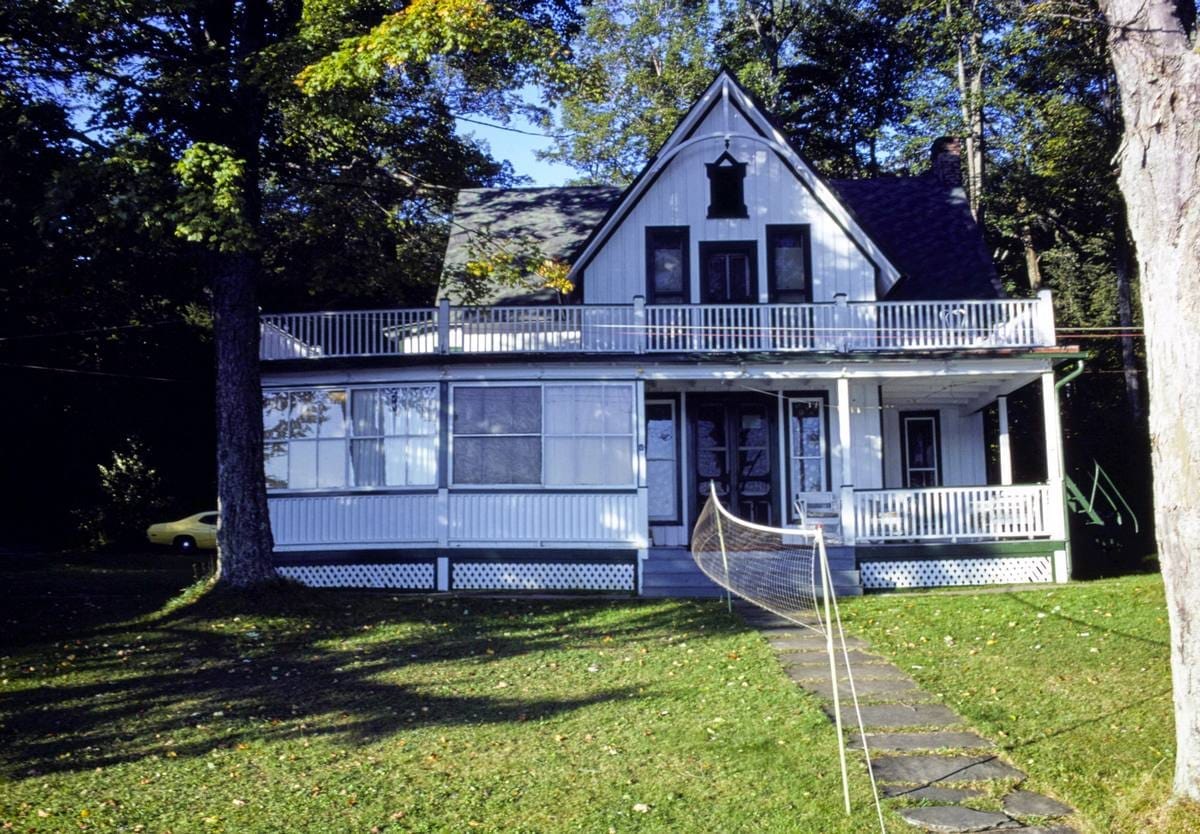 Historic Photo : [between 1972 and 1990] Scott's Parsons house, Windemere cottage, front, Deposit, New York | Margolies | Roadside America Collection | Vintage Wall Art :