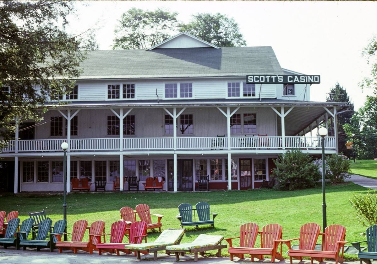 Historic Photo : 1978 Scott's casino from Scott's Oquaga lake house, 1900, Deposit, New York | Margolies | Roadside America Collection | Vintage Wall Art :