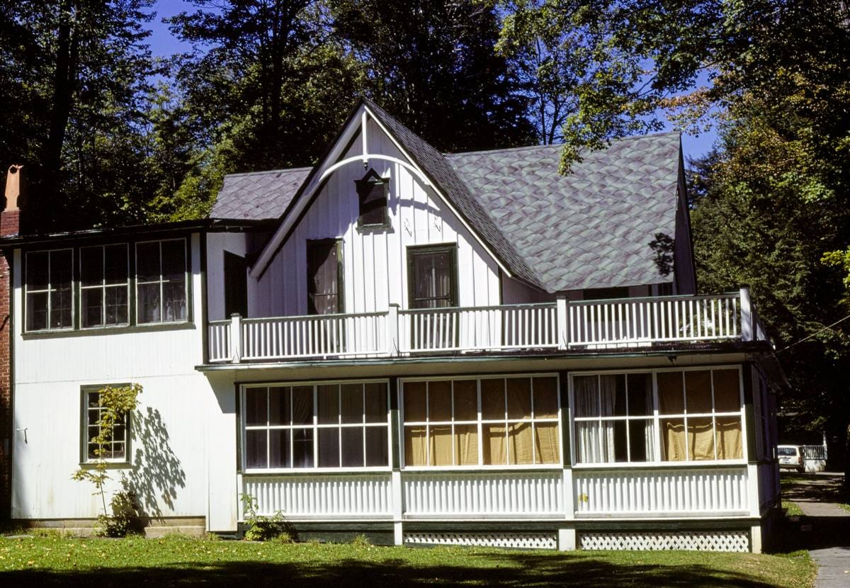 Historic Photo : [between 1972 and 1990] Scott's Parsons house, Windemere cottage, side, Deposit, New York | Margolies | Roadside America Collection | Vintage Wall Art :