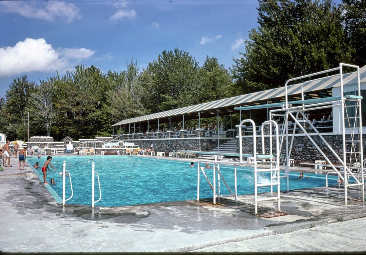 Historic Photo : 1978 Sugar Maples, pool, Maplecrest, New York | Margolies | Roadside America Collection | Vintage Wall Art :
