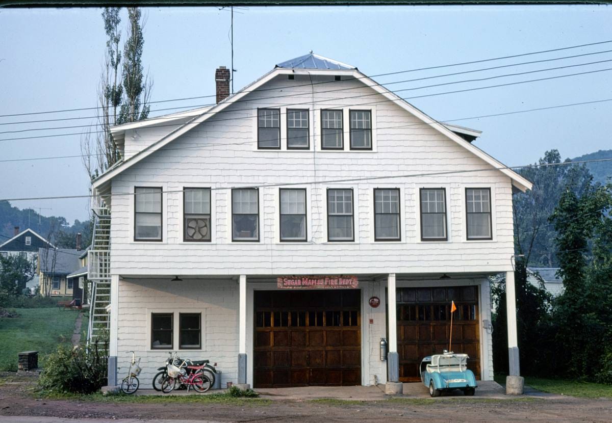 Historic Photo : 1977 Sugar Maples, fire department, Maplecrest, New York | Margolies | Roadside America Collection | Vintage Wall Art :
