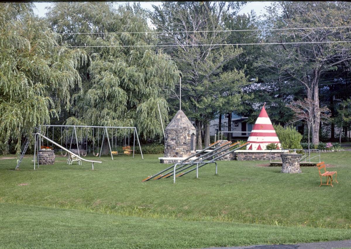 Historic Photo : 1977 Sugar Maples, playground, Maplecrest, New York | Margolies | Roadside America Collection | Vintage Wall Art :