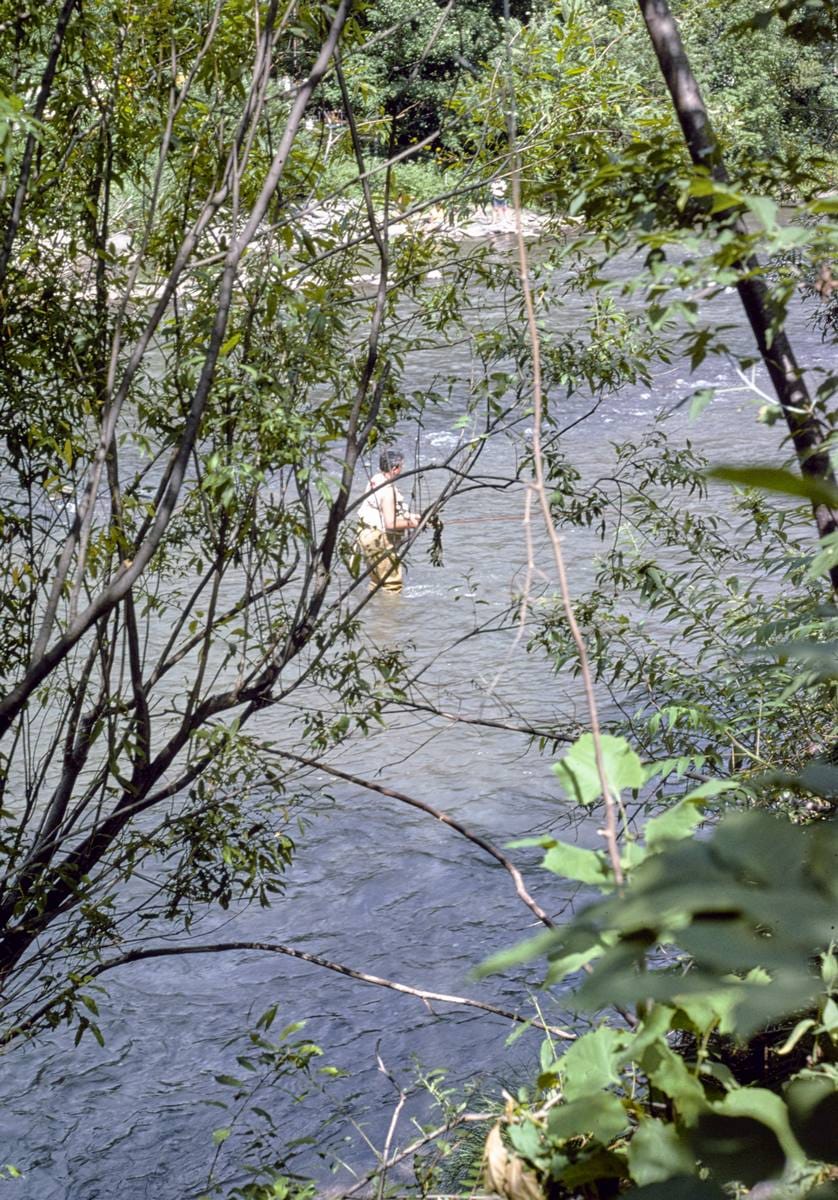 Historic Photo : 1978 Fishermen in stream, Phoenicia, New York | Margolies | Roadside America Collection | Vintage Wall Art :