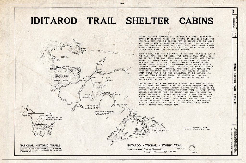 Blueprint HABS AK,9-SEW,3- (Sheet 1 of 1) - Iditarod Trail Shelter Cabins, Seward to Nome, Seward, Kenai Peninsula Borough, AK
