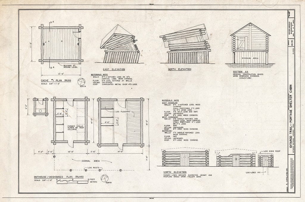 Blueprint HABS AK,9-SEW,2-C- (Sheet 4 of 4) - Iditarod Trail Shelter Cabins, Portage Shelter Cabin, Golovin, Nome Census Area, AK