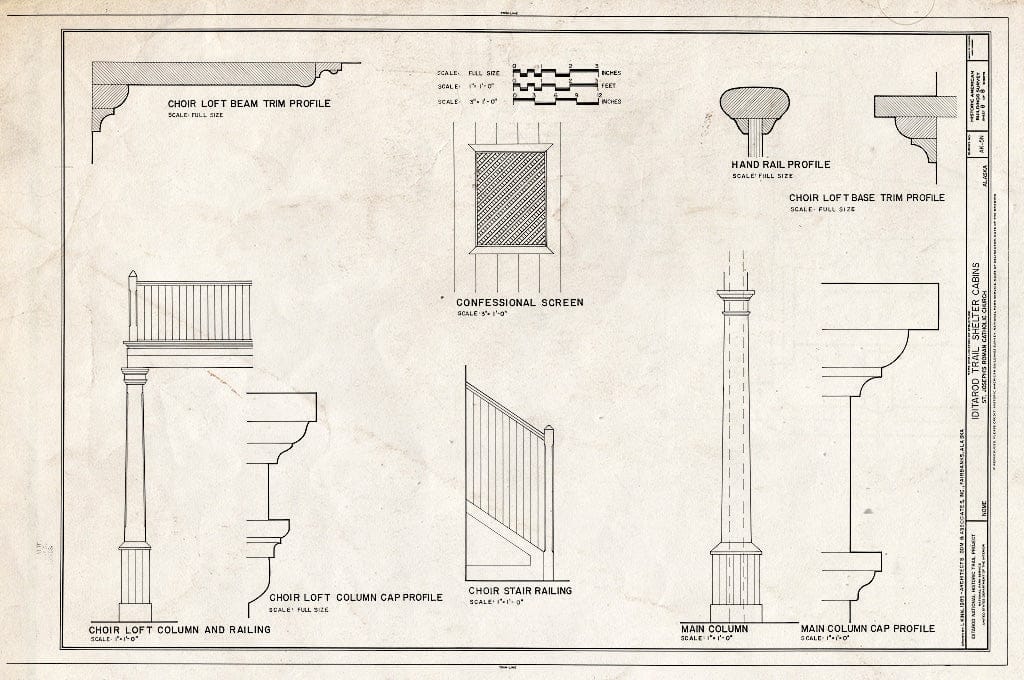 Blueprint HABS AK,9-SEW,2-N- (Sheet 8 of 8) - Iditarod Trail Shelter Cabins, St. Joseph's Roman Catholic Church, (Moved from Fourth & Steadman), Nome, Nome Census Area, AK