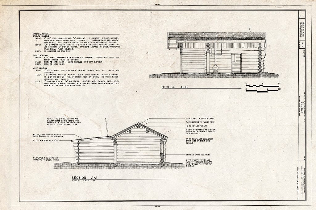 Blueprint HABS AK,20-CHIS,2-A- (Sheet 3 of 3) - Town of Chisana, U. S. Commissioner's Court, Chisana, Valdez-Cordova Census Area, AK
