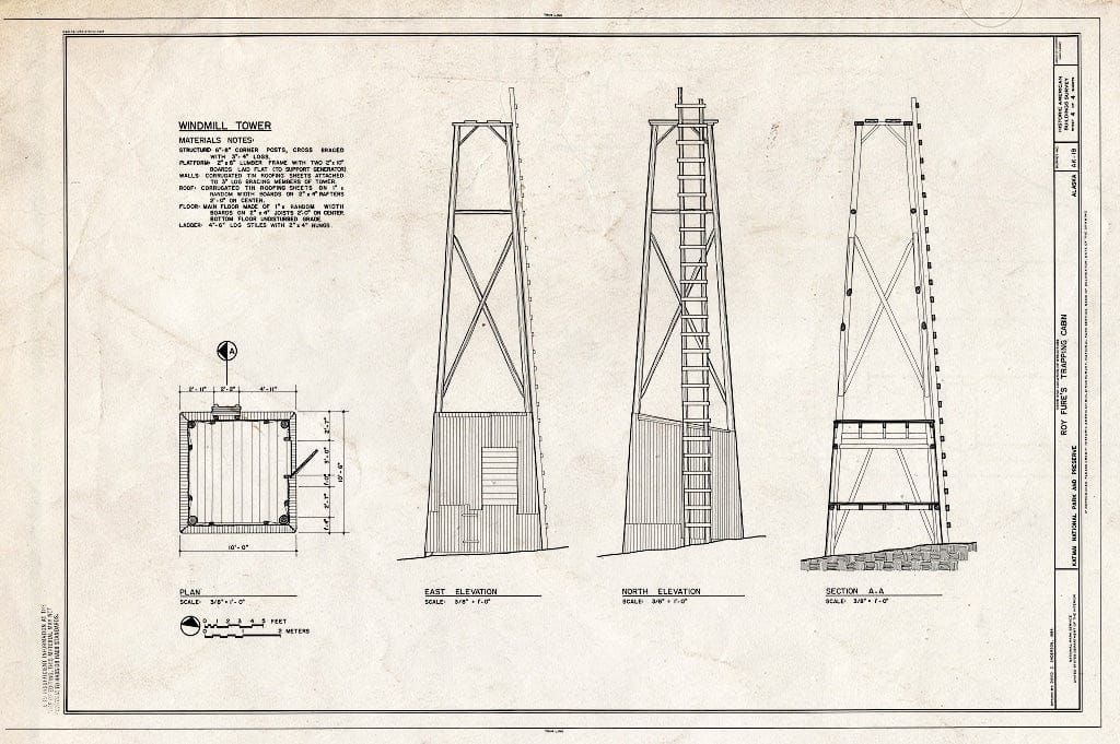 Blueprint HABS AK,4-KISAL.V,1- (Sheet 4 of 4) - Roy Fure's Trapping Cabin, King Salmon, Bristol Bay Borough, AK
