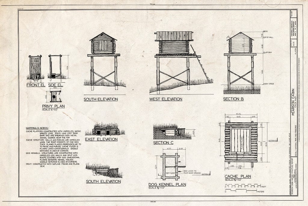 Blueprint HABS AK,23-MCKIN,3- (Sheet 3 of 3) - Pearson Cabin, Near Toklat River, Cantwell, Denali Borough, AK
