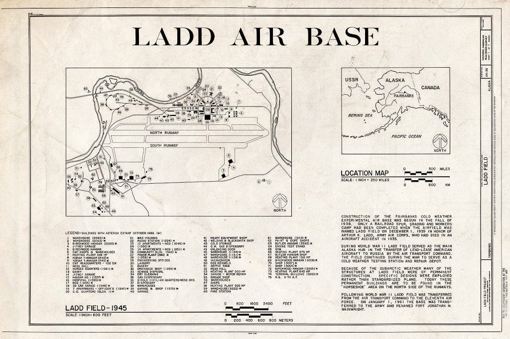 Blueprint HABS AK,6-FAIBA,1- (Sheet 1 of 1) - Ladd Field, Fort Wainwright, Fairbanks, Fairbanks North Star Borough, AK