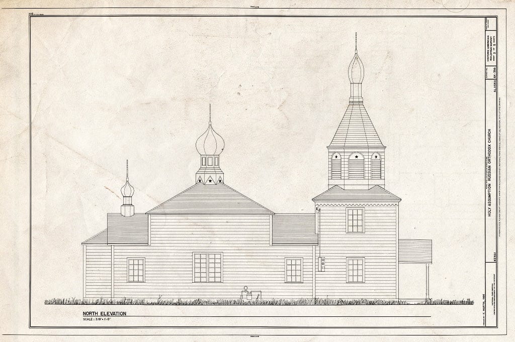 Blueprint HABS AK,9-Ken,1-A- (Sheet 2 of 5) - Holy Assumption Russian Orthodox Church, Church, Mission & Overland Streets, Kenai, Kenai Peninsula Borough, AK