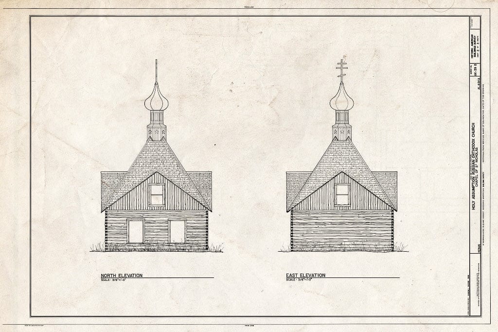 Blueprint HABS AK,9-Ken,1-B- (Sheet 2 of 3) - Holy Assumption Russian Orthodox Church, Chapel of St. Nicholas, Mission & Overland Streets, Kenai, Kenai Peninsula Borough, AK