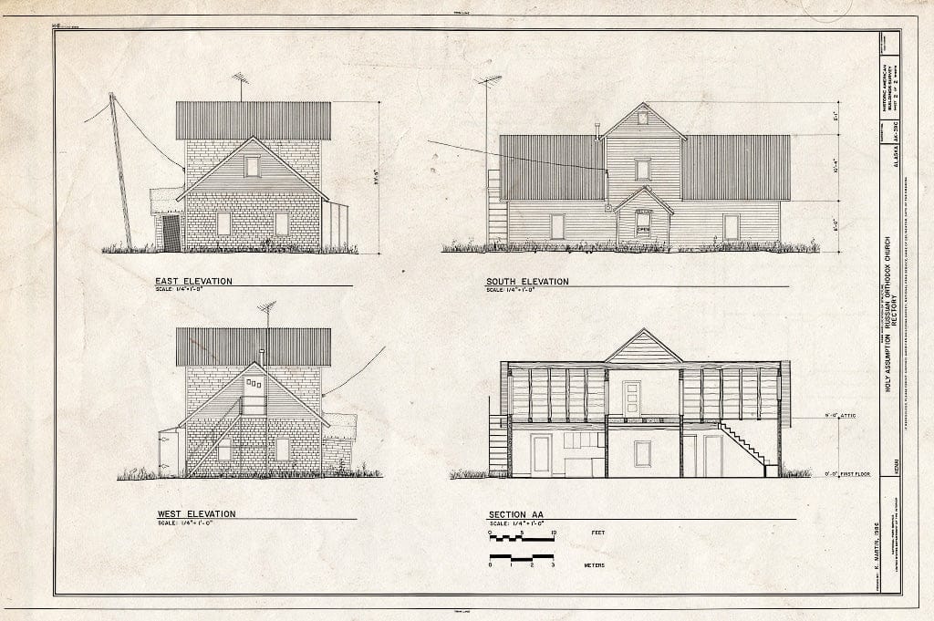 Blueprint HABS AK,9-Ken,1-C- (Sheet 2 of 2) - Holy Assumption Russian Orthodox Church, Rectory, Mission & Overland Streets, Kenai, Kenai Peninsula Borough, AK