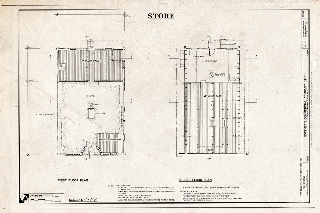 Blueprint HABS AK,19-EGL,1B- (Sheet 2 of 4) - Northern Commercial Company, Store, 220 Front Street, Eagle, Southeast Fairbanks Census Area, AK