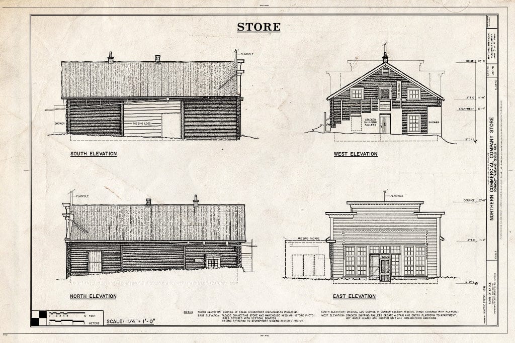 Blueprint HABS AK,19-EGL,1B- (Sheet 3 of 4) - Northern Commercial Company, Store, 220 Front Street, Eagle, Southeast Fairbanks Census Area, AK