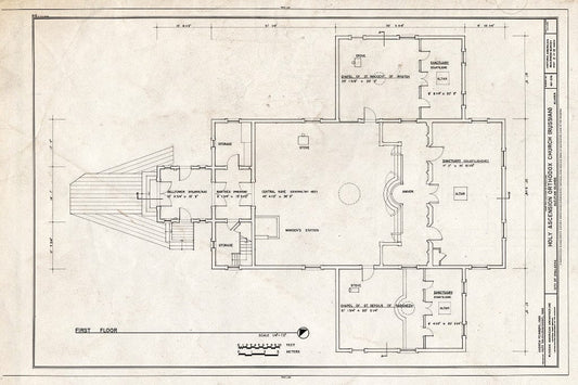Blueprint 2. First Floor Plan - Holy Ascension Russian Orthodox Church, Unalaska Island, Unalaska, Aleutian Islands, AK