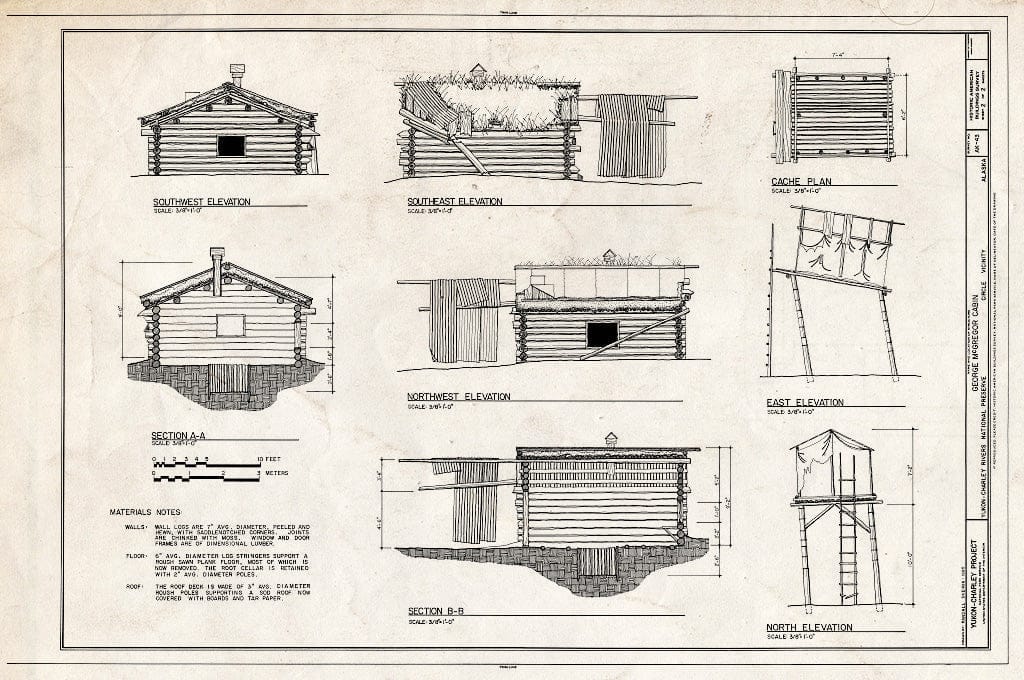 Blueprint HABS AK,23-CIRC.V,1- (Sheet 2 of 2) - George McGregor Cabin, Yukon River Near Coal Creek, Circle, Yukon-Koyukuk Census Area, AK