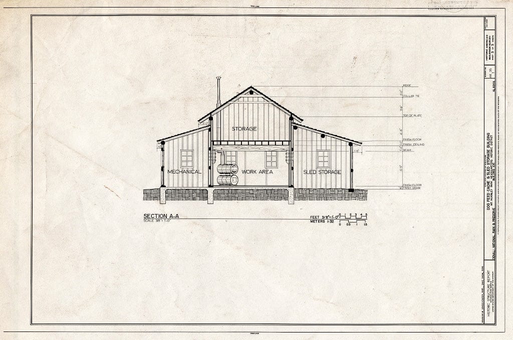 Blueprint HABS AK,23-MCKIN,1-I- (Sheet 3 of 3) - Mount McKinley Headquarters, Dog Feed Cache & Sled Storage, Cantwell, Denali Borough, AK