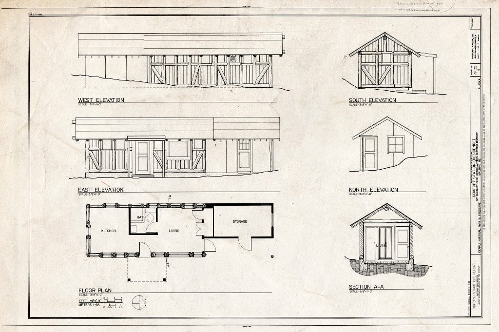 Blueprint HABS AK,23-MCKIN,1-N- (Sheet 1 of 1) - Mount McKinley Headquarters, Comfort Station, Cantwell, Denali Borough, AK