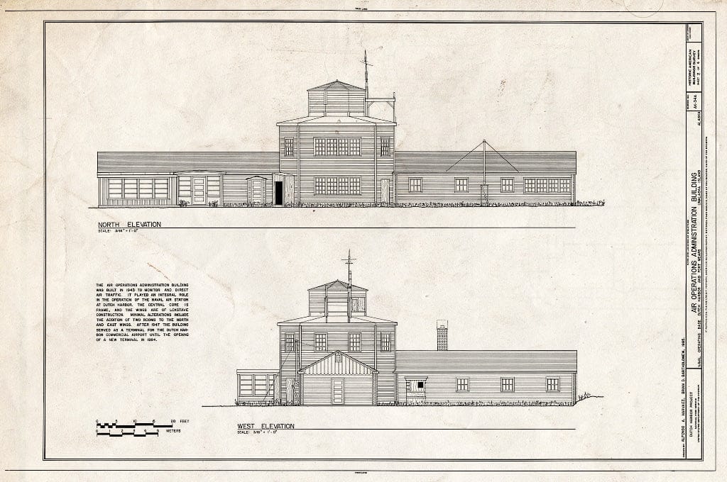 Blueprint HABS AK,2-UNAK,2-A- (Sheet 2 of 4) - Naval Operating Base Dutch Harbor & Fort Mears, Air Operations Administration Building, Unalaska, Aleutian Islands, AK