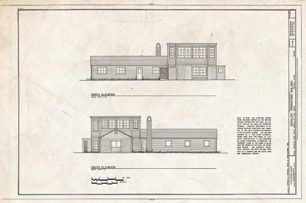 Blueprint HABS AK,1-UNAK,2-B- (Sheet 2 of 3) - Naval Operating Base Dutch Harbor & Fort Mears, Aerology Operations Building, Unalaska, Aleutian Islands, AK