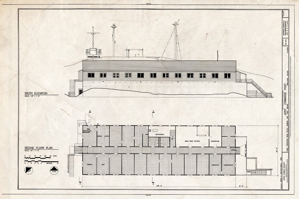Blueprint HABS AK,1-UNAK,2-E- (Sheet 2 of 3) - Naval Operating Base Dutch Harbor & Fort Mears, Joint Command Post, Unalaska, Aleutian Islands, AK