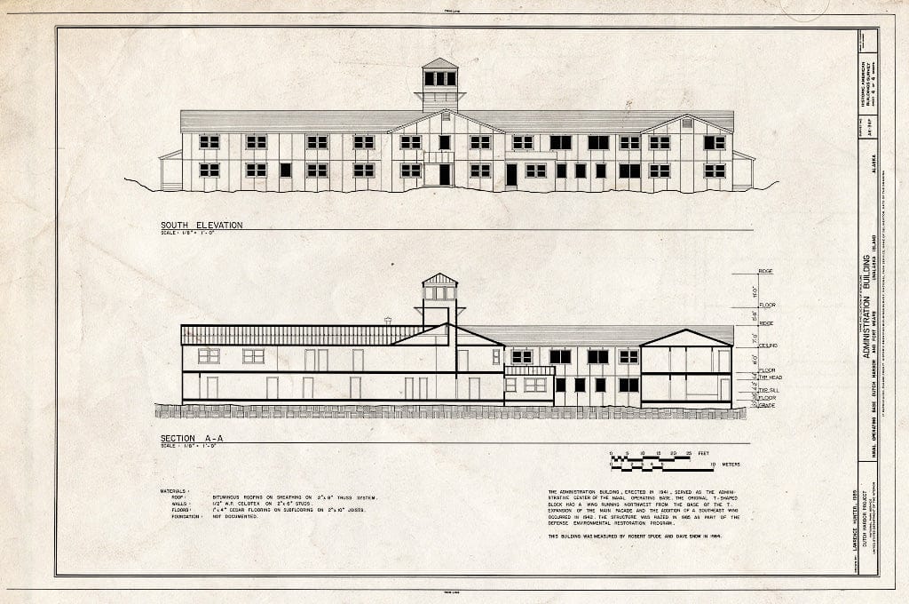Blueprint HABS AK,1-UNAK,2-F- (Sheet 4 of 4) - Naval Operating Base Dutch Harbor & Fort Mears, Administration Building, Unalaska, Aleutian Islands, AK