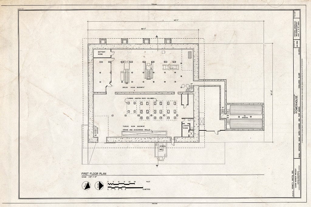 Blueprint HABS AK,1-UNAK,2-H- (Sheet 1 of 5) - Naval Operating Base Dutch Harbor & Fort Mears, Powerhouse, Unalaska, Aleutian Islands, AK