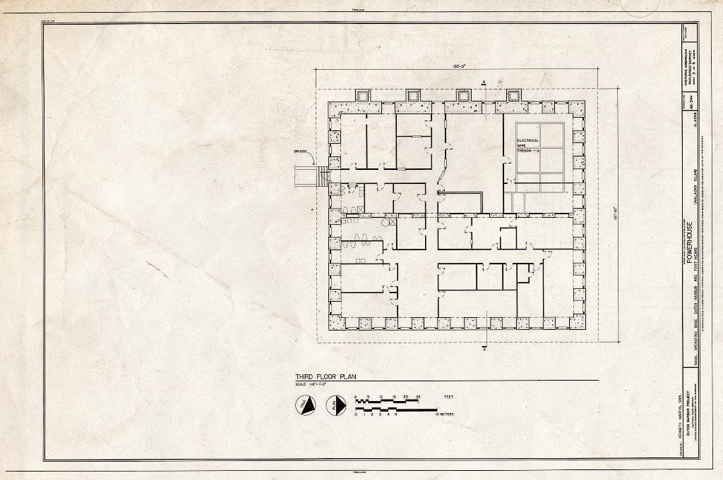 Blueprint HABS AK,1-UNAK,2-H- (Sheet 3 of 5) - Naval Operating Base Dutch Harbor & Fort Mears, Powerhouse, Unalaska, Aleutian Islands, AK