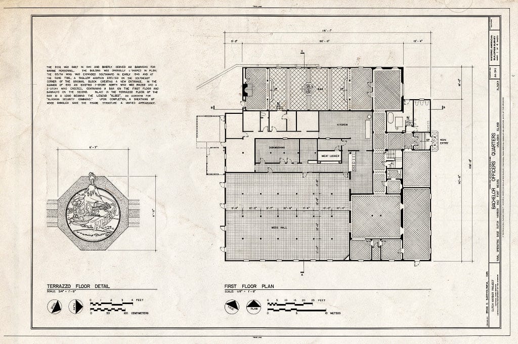 Blueprint HABS AK,1-UNAK,2-I- (Sheet 1 of 4) - Naval Operating Base Dutch Harbor & Fort Mears, Bachelor Officers Quarters, Unalaska, Aleutian Islands, AK