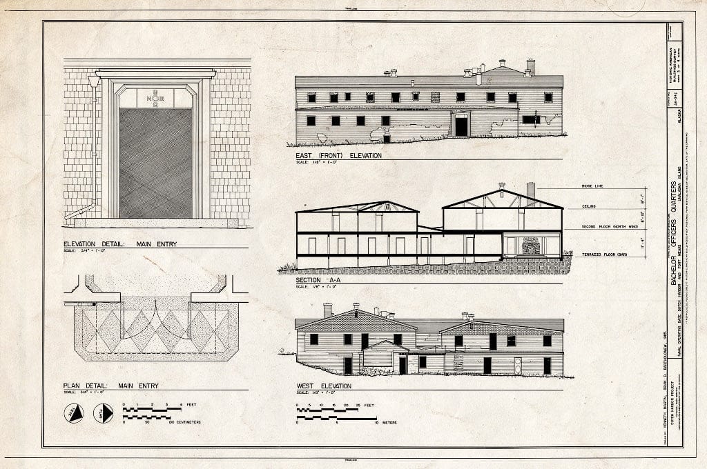Blueprint HABS AK,1-UNAK,2-I- (Sheet 3 of 4) - Naval Operating Base Dutch Harbor & Fort Mears, Bachelor Officers Quarters, Unalaska, Aleutian Islands, AK