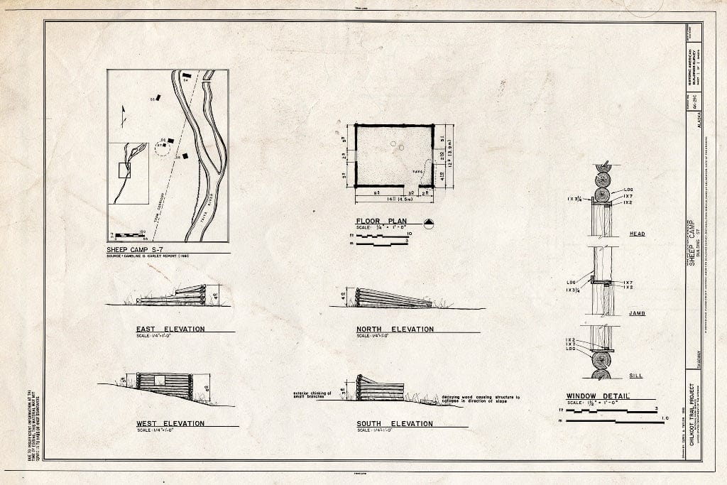 Blueprint HABS AK,18-Skag,3-C- (Sheet 1 of 1) - Sheep Camp, Building S7, Skagway, Skagway, AK