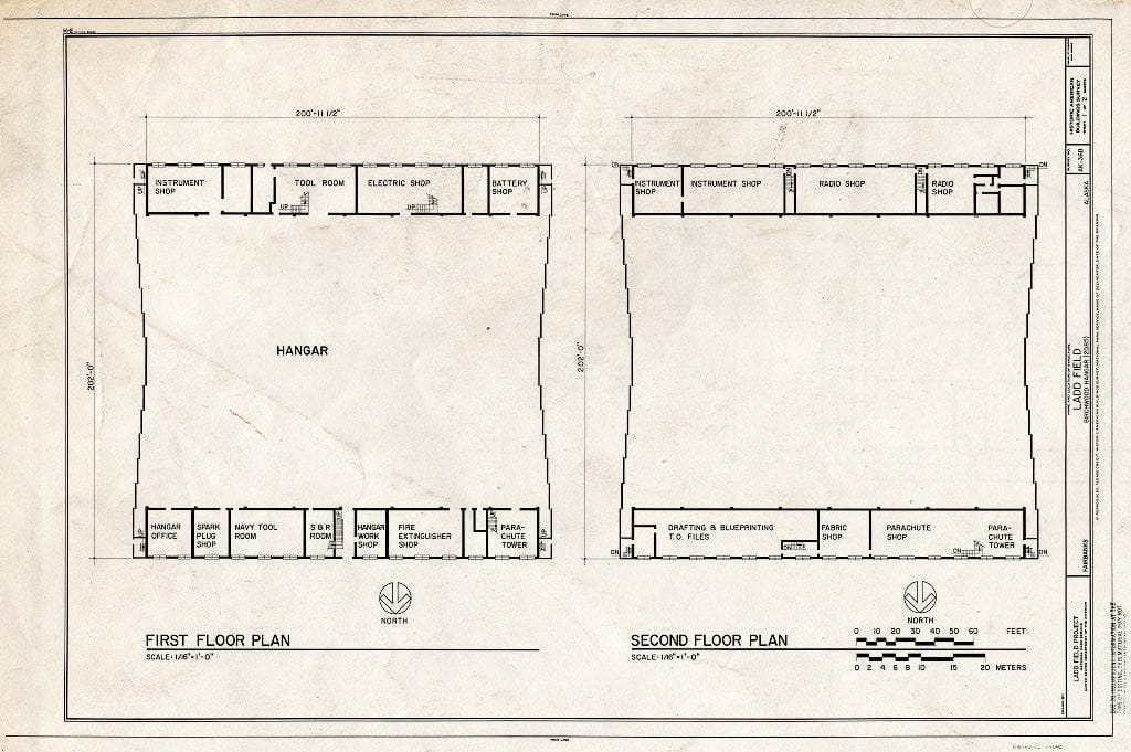 Blueprint HABS AK,6-FAIBA,1-B- (Sheet 1 of 2) - Ladd Field, Birchwood Hangar, Fort Wainwright, Fairbanks, Fairbanks North Star Borough, AK