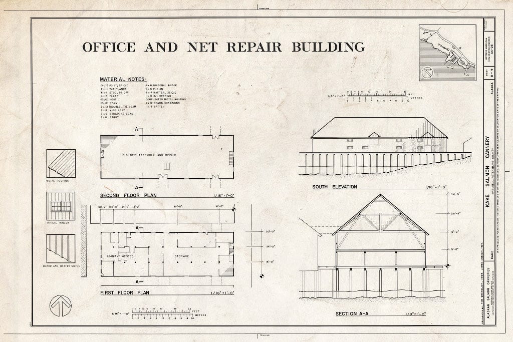 Blueprint Office and Net Repair Building - Kake Salmon Cannery, 540 Keku Road, Kake, Wrangell-Petersburg Census Area, AK