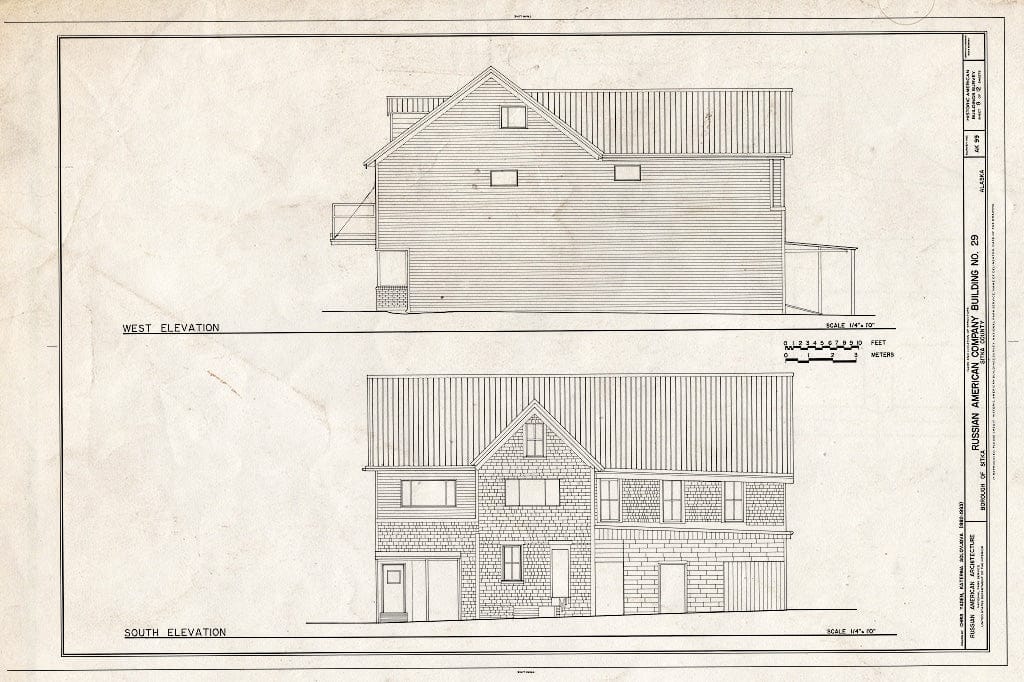 Blueprint HABS AK,17-Sitka,7- (Sheet 8 of 12) - Russian-American Company, Building No. 29, 202-206 Lincoln Street, Sitka, Sitka Borough, AK