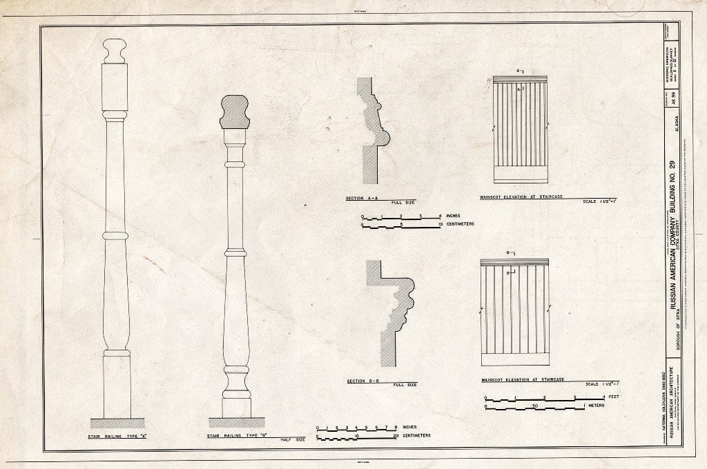 Blueprint HABS AK,17-Sitka,7- (Sheet 11 of 12) - Russian-American Company, Building No. 29, 202-206 Lincoln Street, Sitka, Sitka Borough, AK