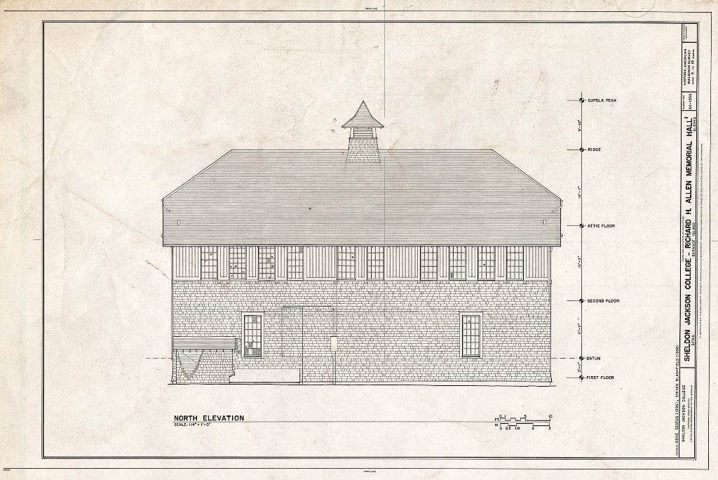 Blueprint HABS AK,17-Sitka,4A- (Sheet 9 of 19) - Sheldon Jackson College, Richard H. Allen Memorial Hall, Lincoln Street, Sitka, Sitka Borough, AK