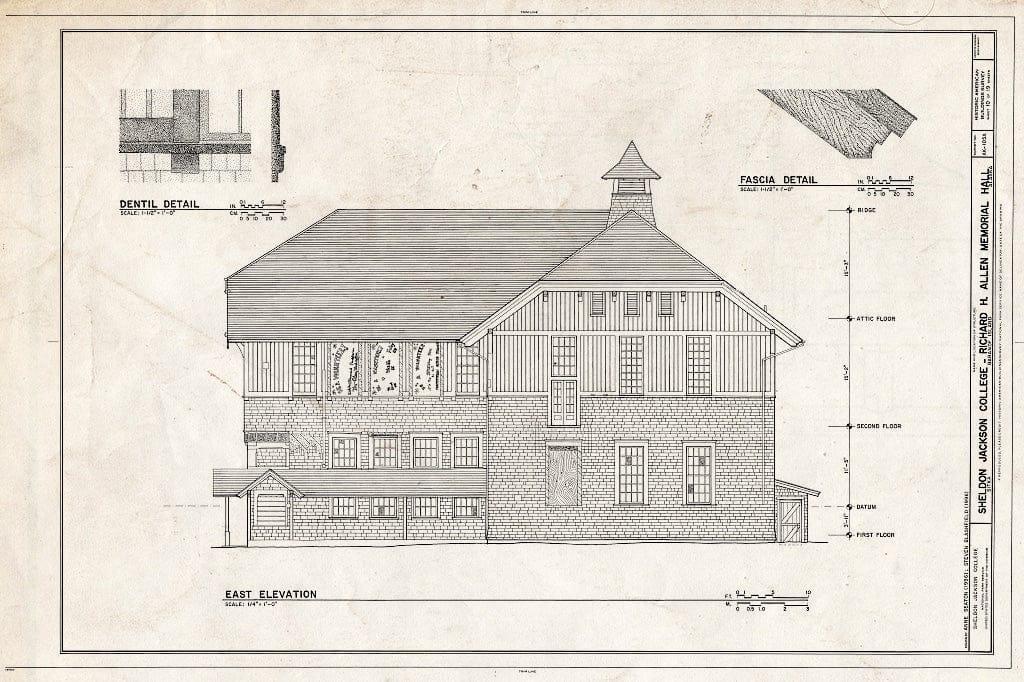 Blueprint HABS AK,17-Sitka,4A- (Sheet 10 of 19) - Sheldon Jackson College, Richard H. Allen Memorial Hall, Lincoln Street, Sitka, Sitka Borough, AK