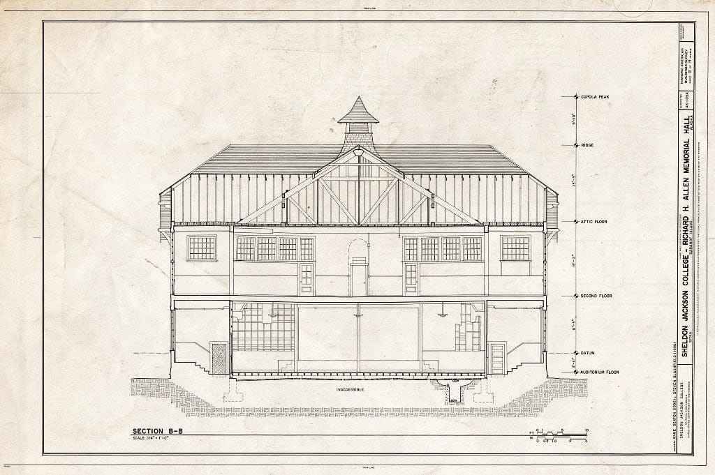 Blueprint HABS AK,17-Sitka,4A- (Sheet 12 of 19) - Sheldon Jackson College, Richard H. Allen Memorial Hall, Lincoln Street, Sitka, Sitka Borough, AK