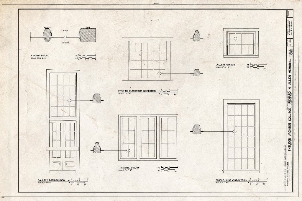 Blueprint HABS AK,17-Sitka,4A- (Sheet 16 of 19) - Sheldon Jackson College, Richard H. Allen Memorial Hall, Lincoln Street, Sitka, Sitka Borough, AK