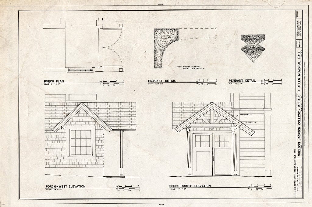 Blueprint HABS AK,17-Sitka,4A- (Sheet 18 of 19) - Sheldon Jackson College, Richard H. Allen Memorial Hall, Lincoln Street, Sitka, Sitka Borough, AK