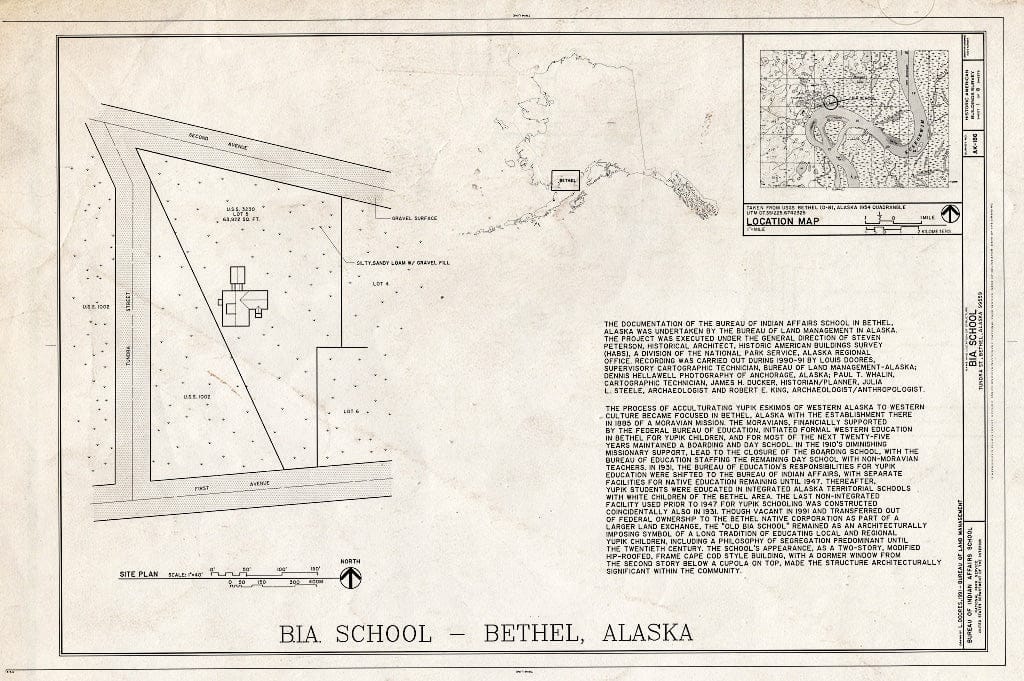 Blueprint HABS AK,3-Beth,1- (Sheet 1 of 8) - Bureau of Indian Affairs School, Tundra Street, Bethel, Bethel Census Area, AK