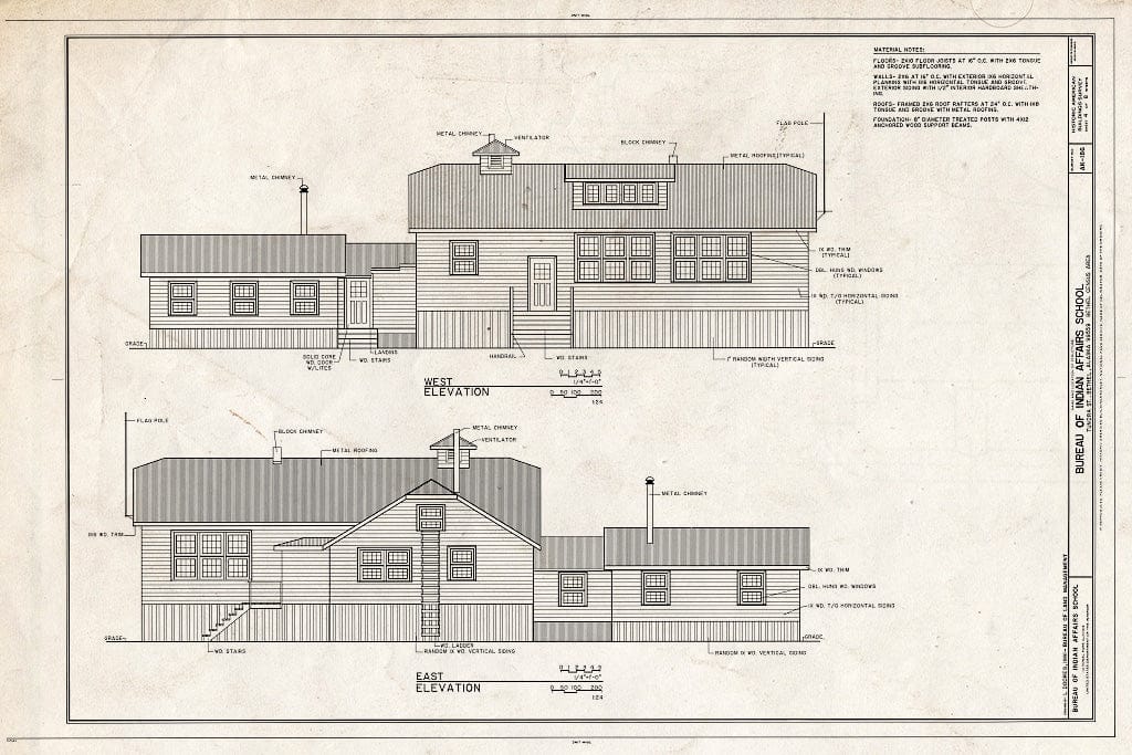 Blueprint HABS AK,3-Beth,1- (Sheet 4 of 8) - Bureau of Indian Affairs School, Tundra Street, Bethel, Bethel Census Area, AK