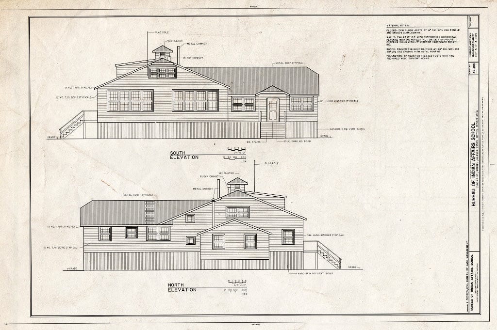 Blueprint HABS AK,3-Beth,1- (Sheet 5 of 8) - Bureau of Indian Affairs School, Tundra Street, Bethel, Bethel Census Area, AK